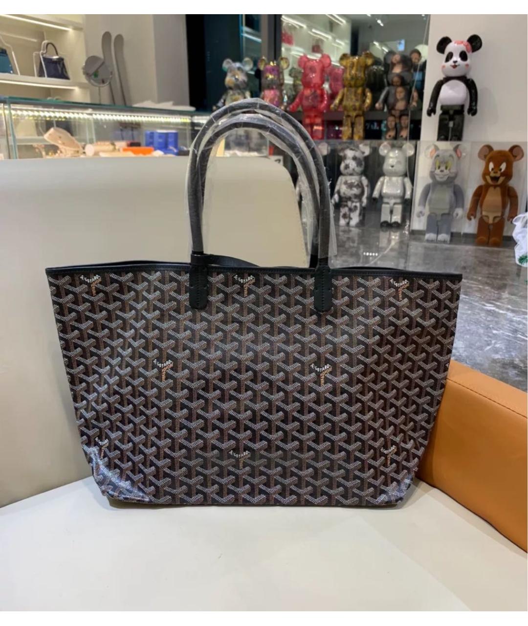 GOYARD Черная кожаная сумка тоут, фото 3