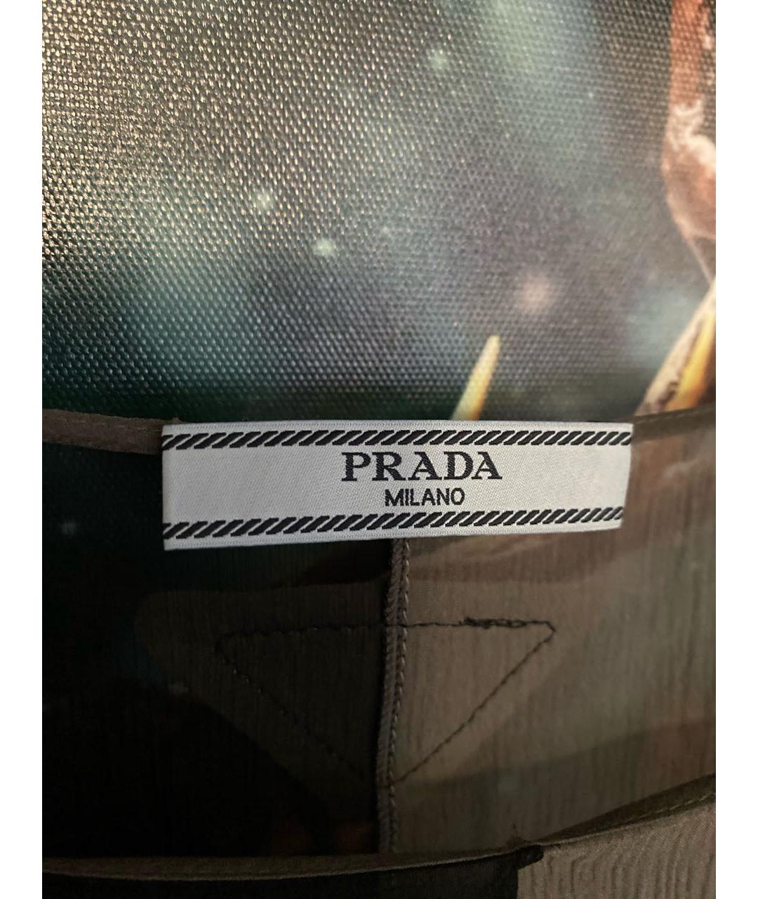 PRADA Антрацитовая шифоновая блузы, фото 5