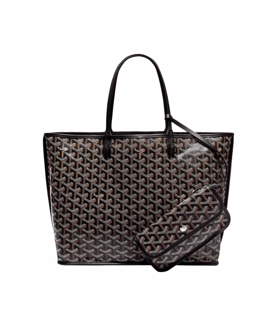 GOYARD Черная кожаная сумка тоут, фото 1