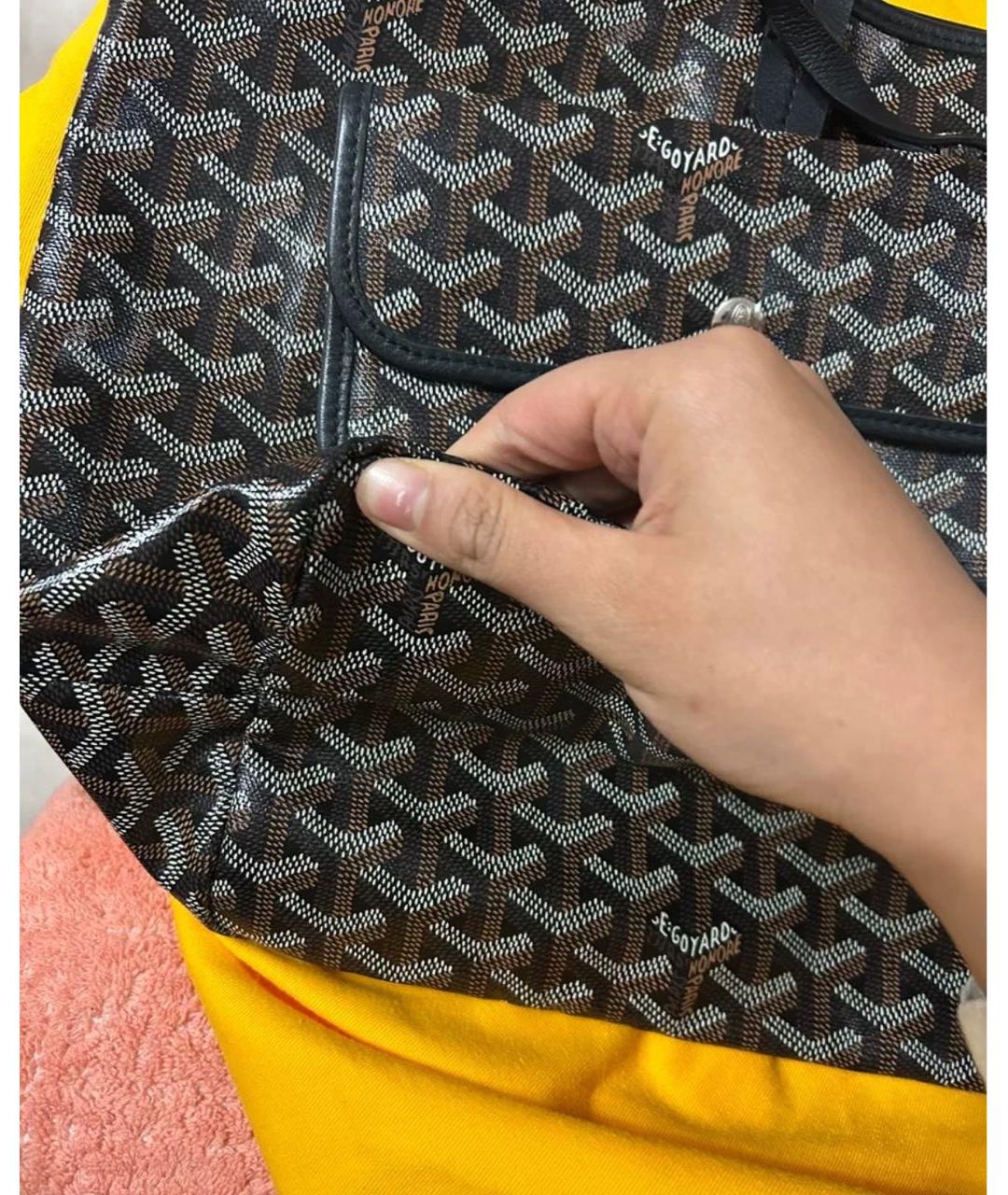 GOYARD Черная кожаная сумка тоут, фото 3