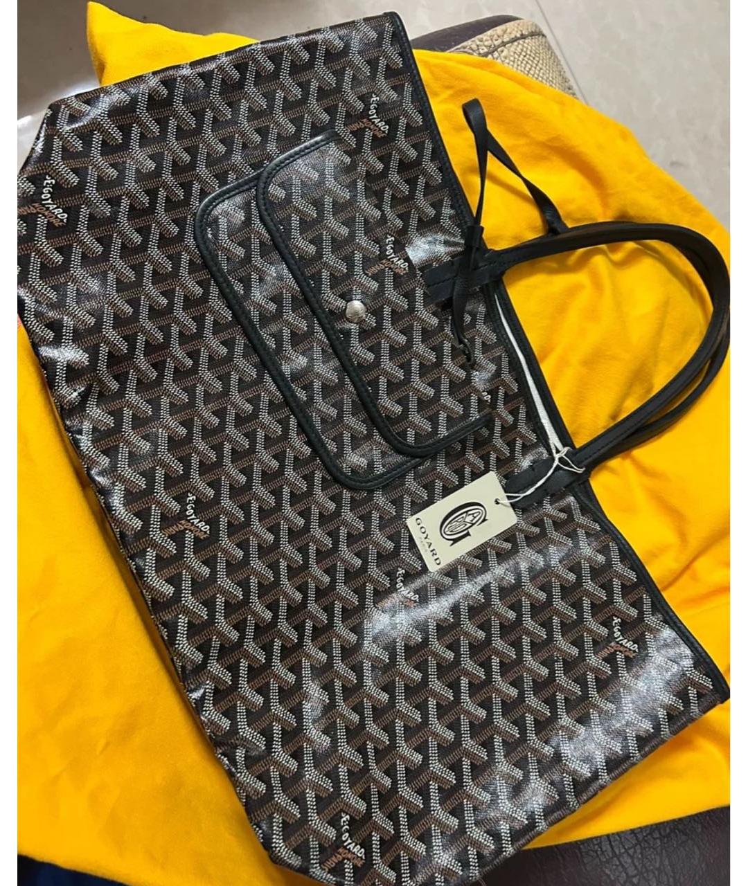 GOYARD Черная кожаная сумка тоут, фото 2