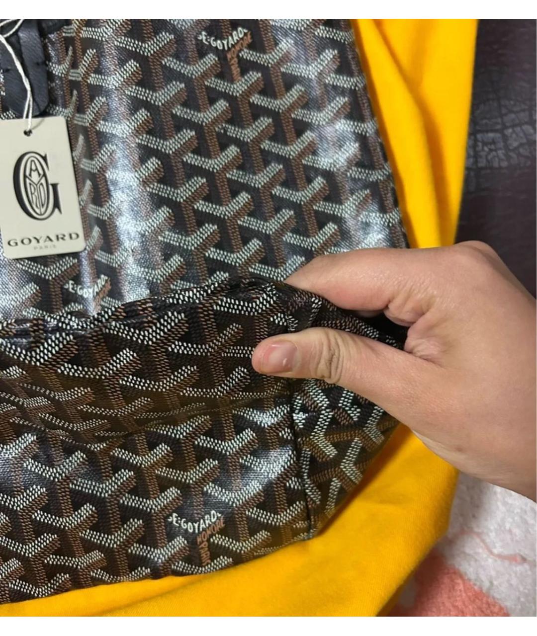 GOYARD Черная кожаная сумка тоут, фото 4