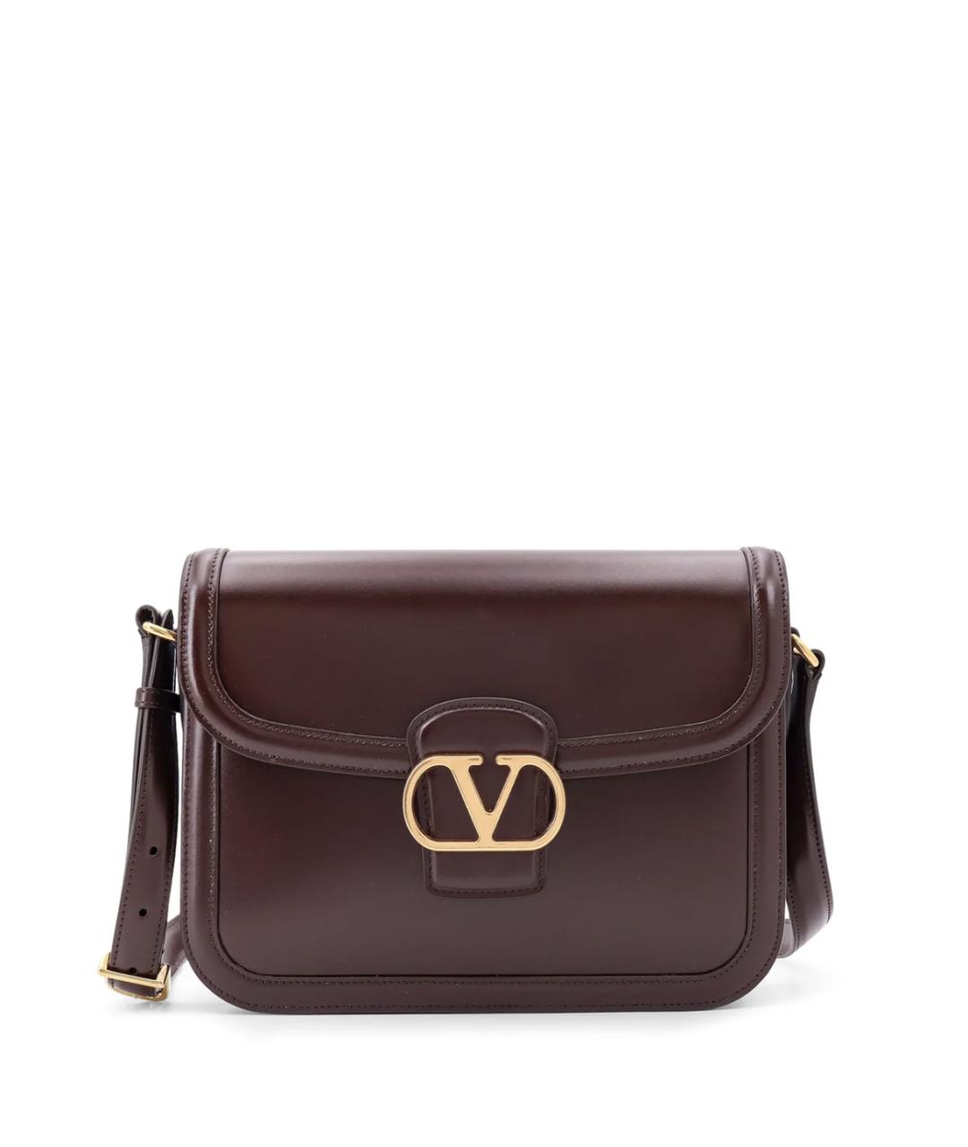 VALENTINO Бордовая кожаная сумка через плечо, фото 1