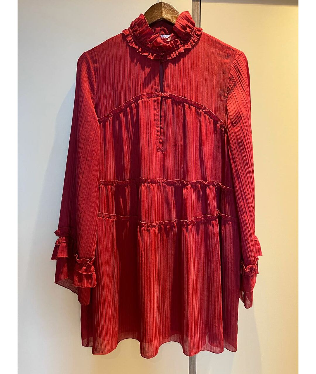 IRO Бордовое полиэстеровое платье, фото 5