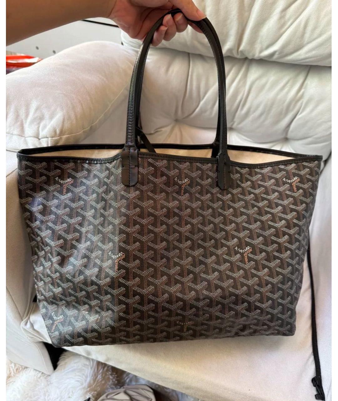 GOYARD Черная кожаная сумка тоут, фото 3