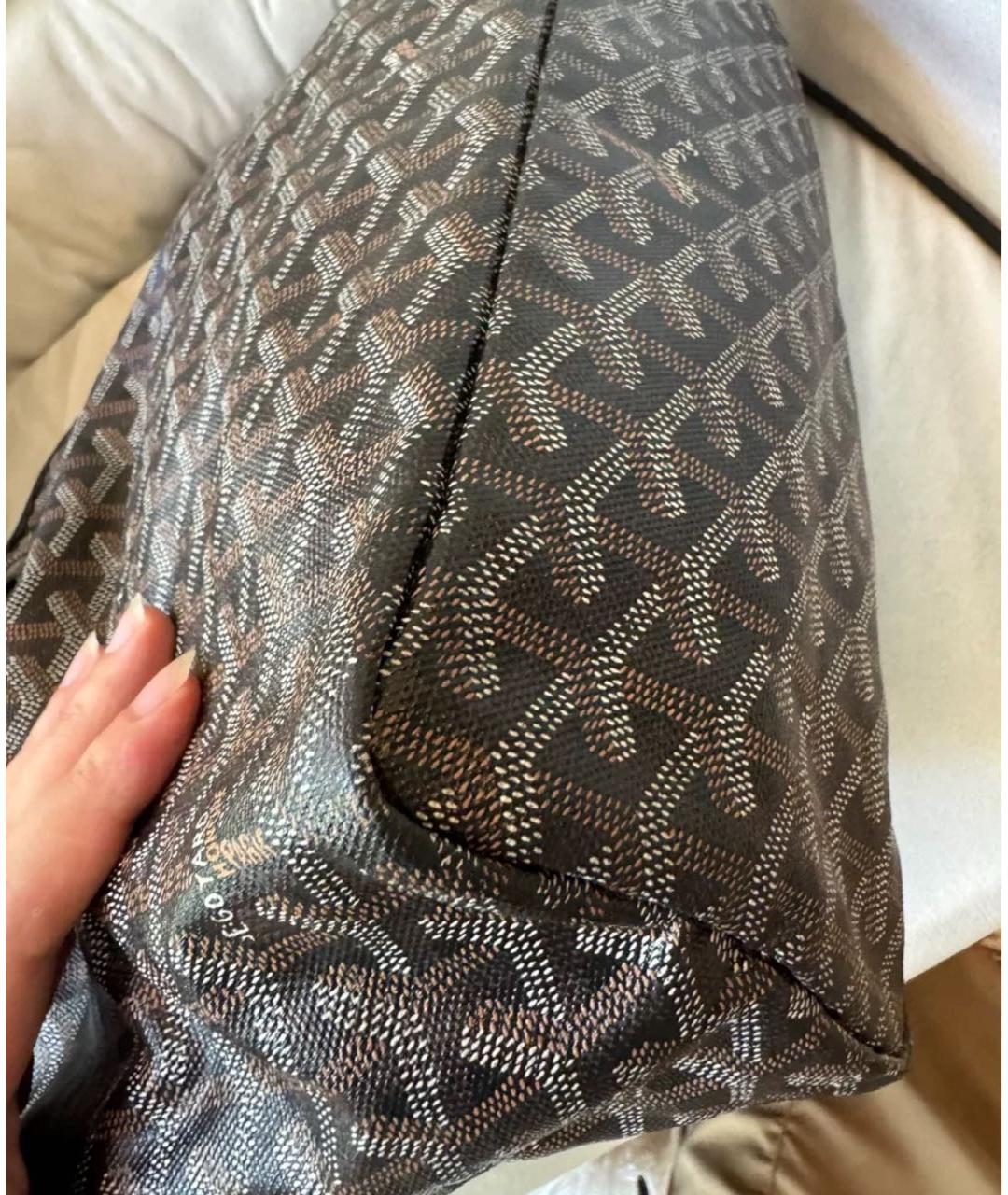 GOYARD Черная кожаная сумка тоут, фото 7