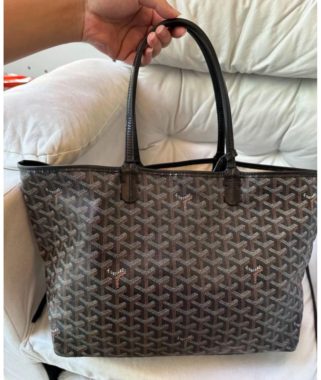 GOYARD Черная кожаная сумка тоут, фото 2