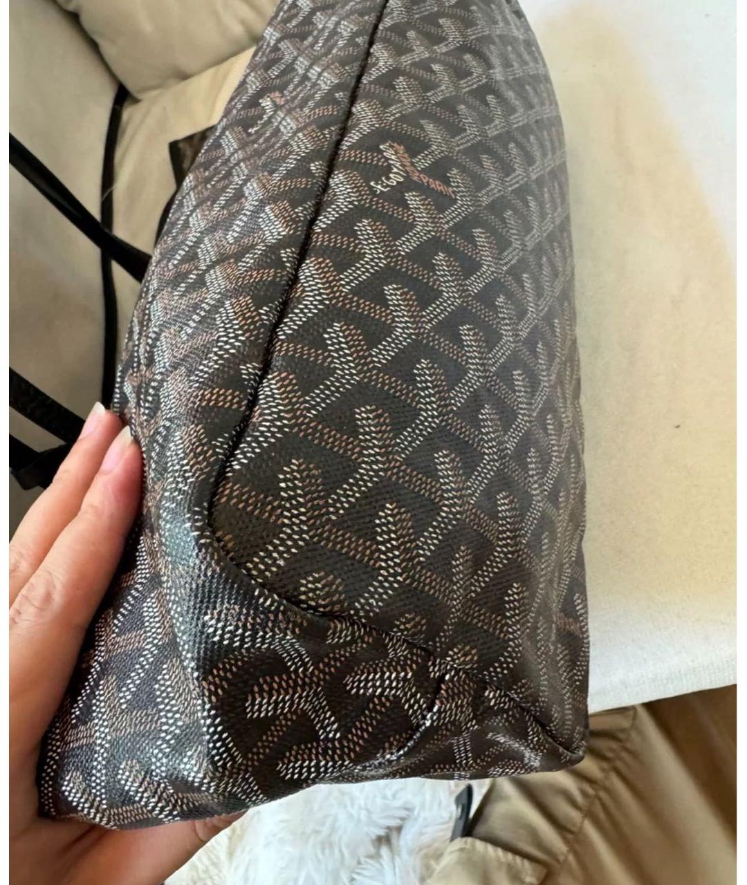 GOYARD Черная кожаная сумка тоут, фото 6