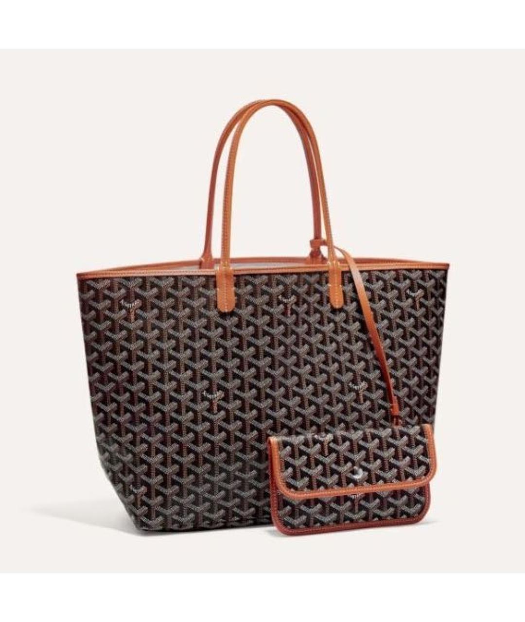 GOYARD Коричневая кожаная сумка тоут, фото 9