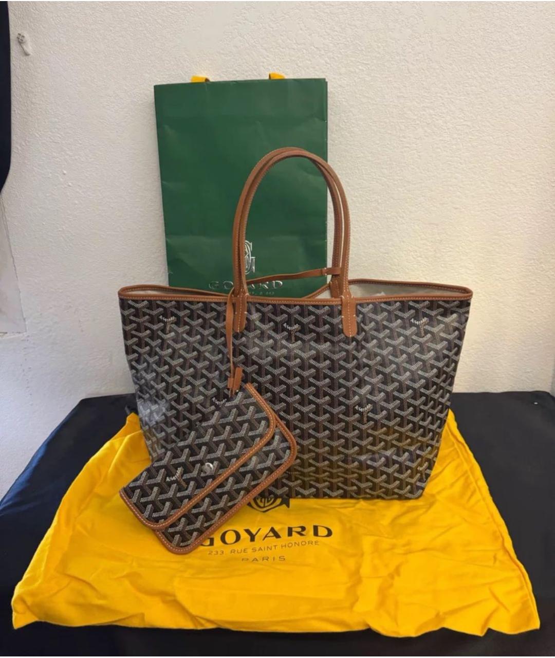 GOYARD Коричневая кожаная сумка тоут, фото 2