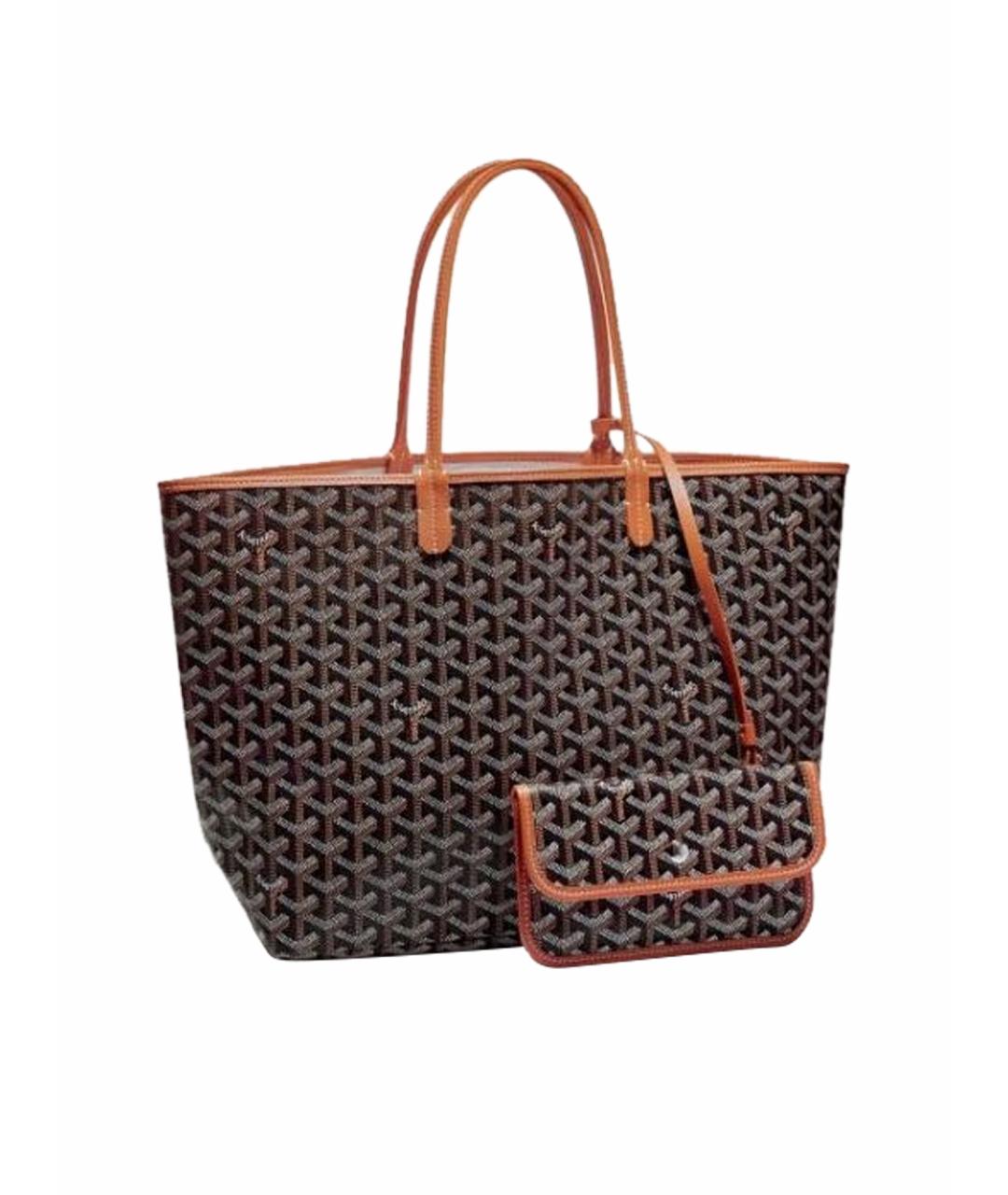 GOYARD Коричневая кожаная сумка тоут, фото 1