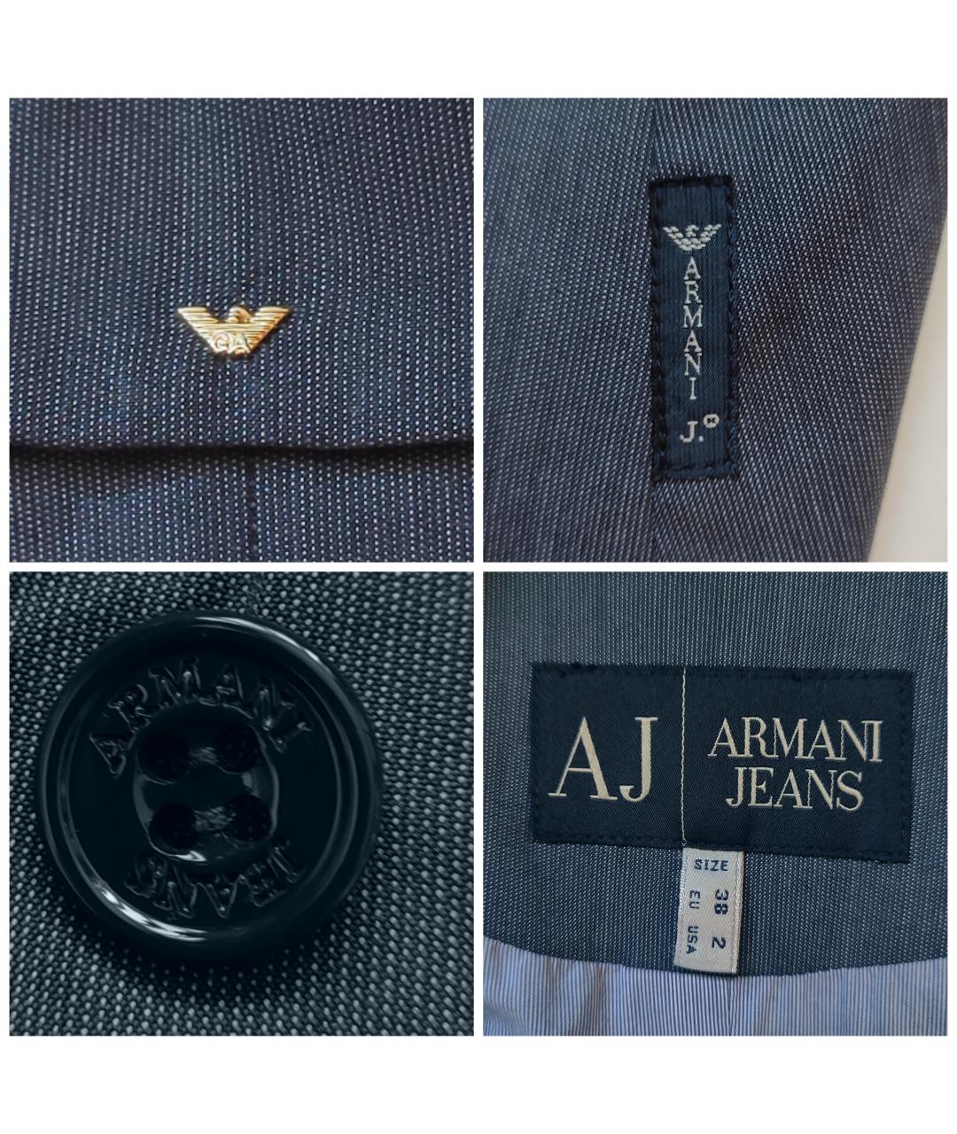 ARMANI JEANS Голубой хлопковый жакет/пиджак, фото 3