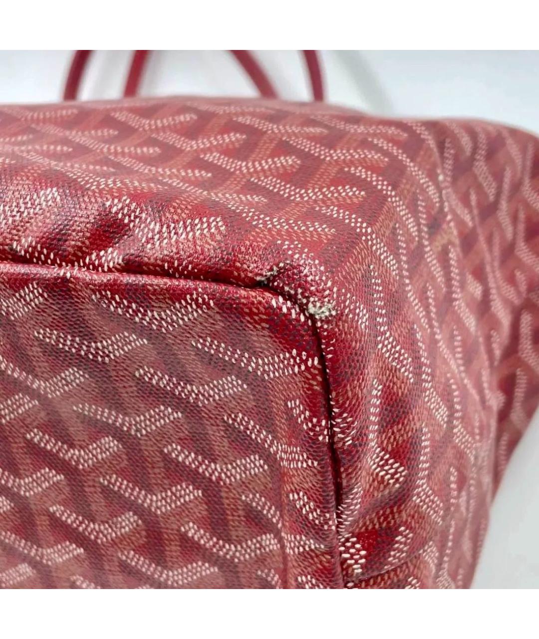 GOYARD Красная кожаная сумка тоут, фото 4