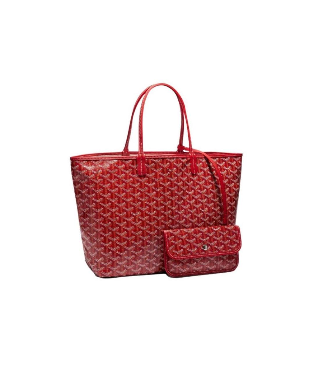 GOYARD Красная кожаная сумка тоут, фото 1