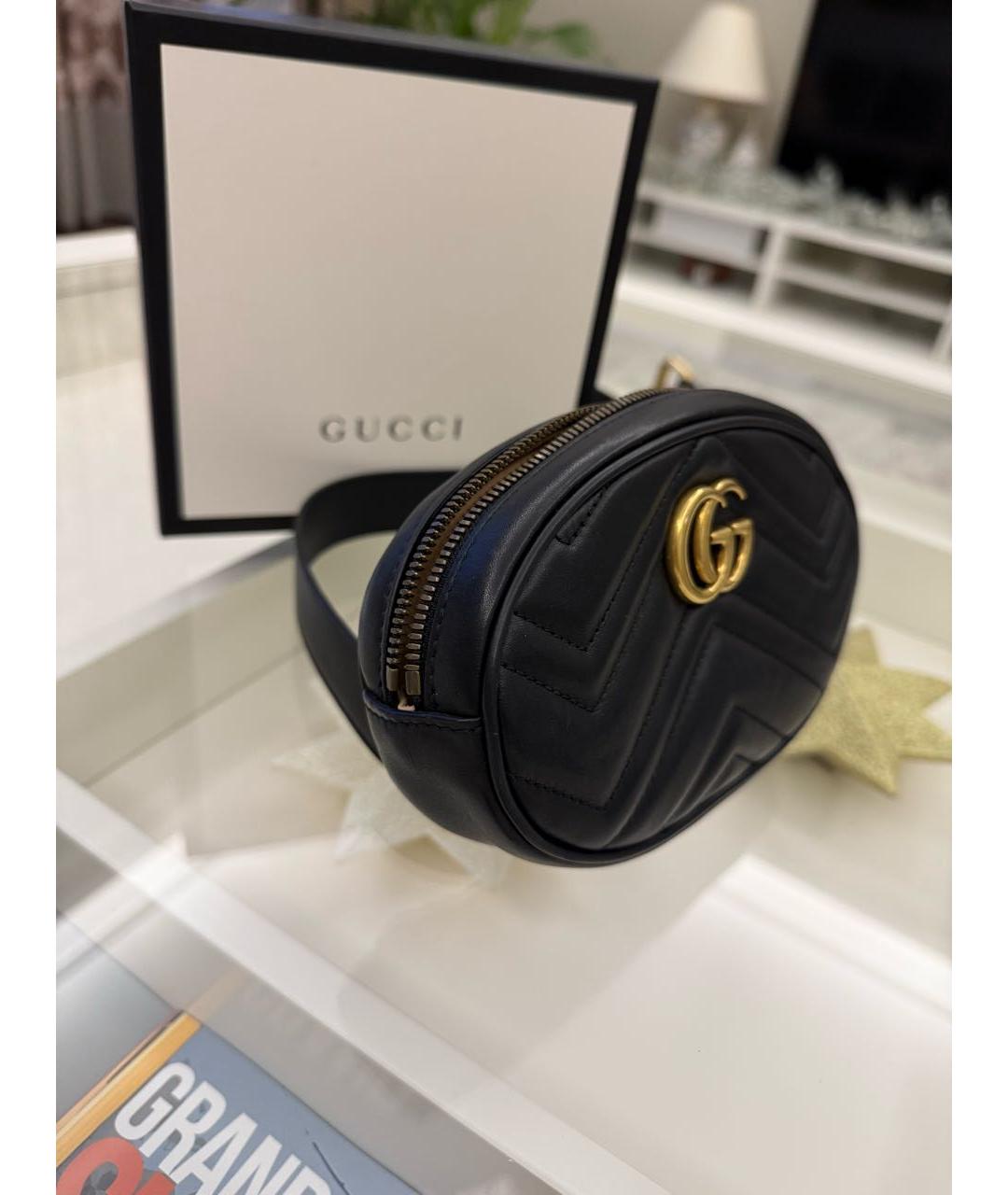 GUCCI Черная кожаная поясная сумка, фото 2