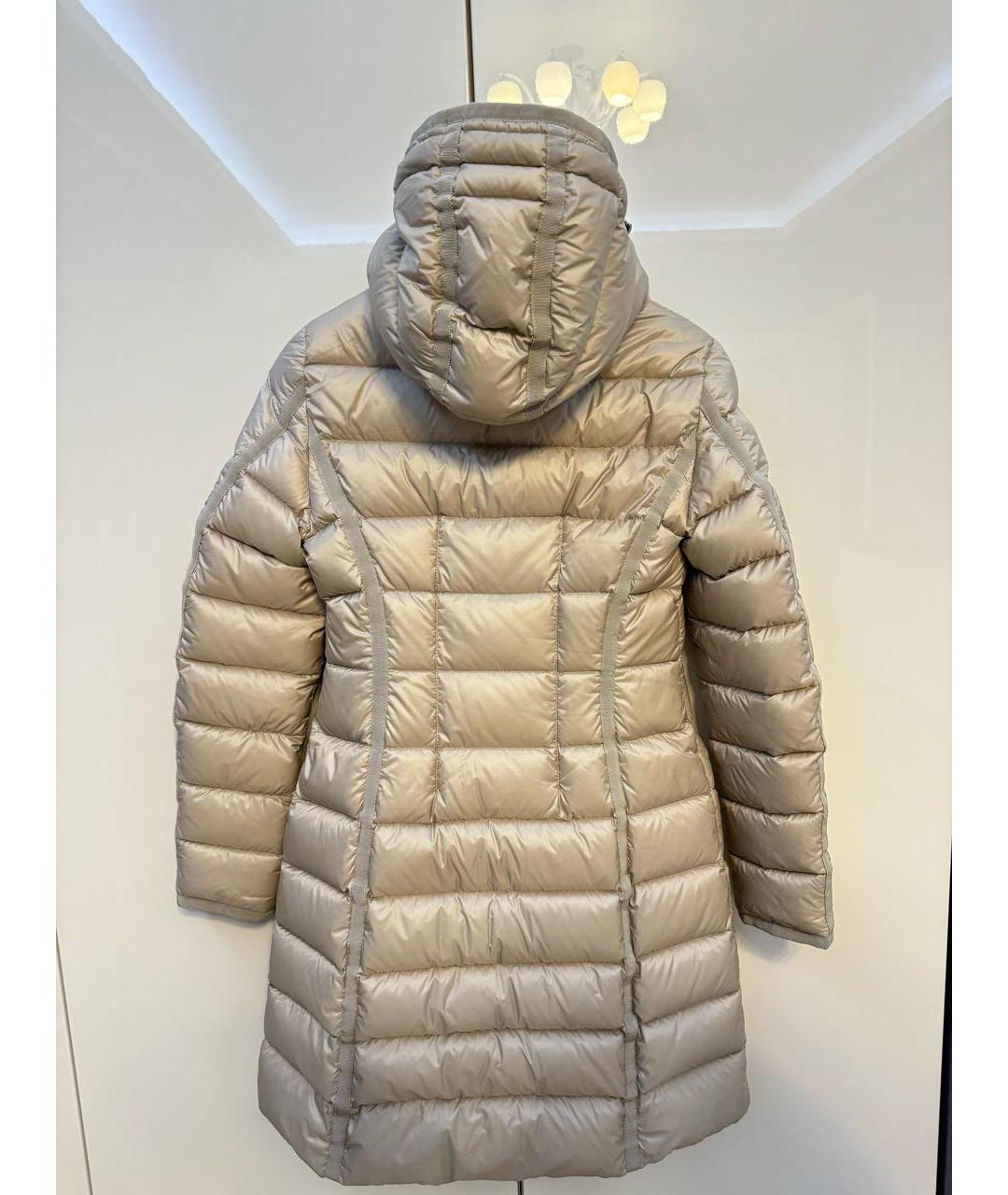 MONCLER Бежевый полиэстеровый пуховик, фото 2