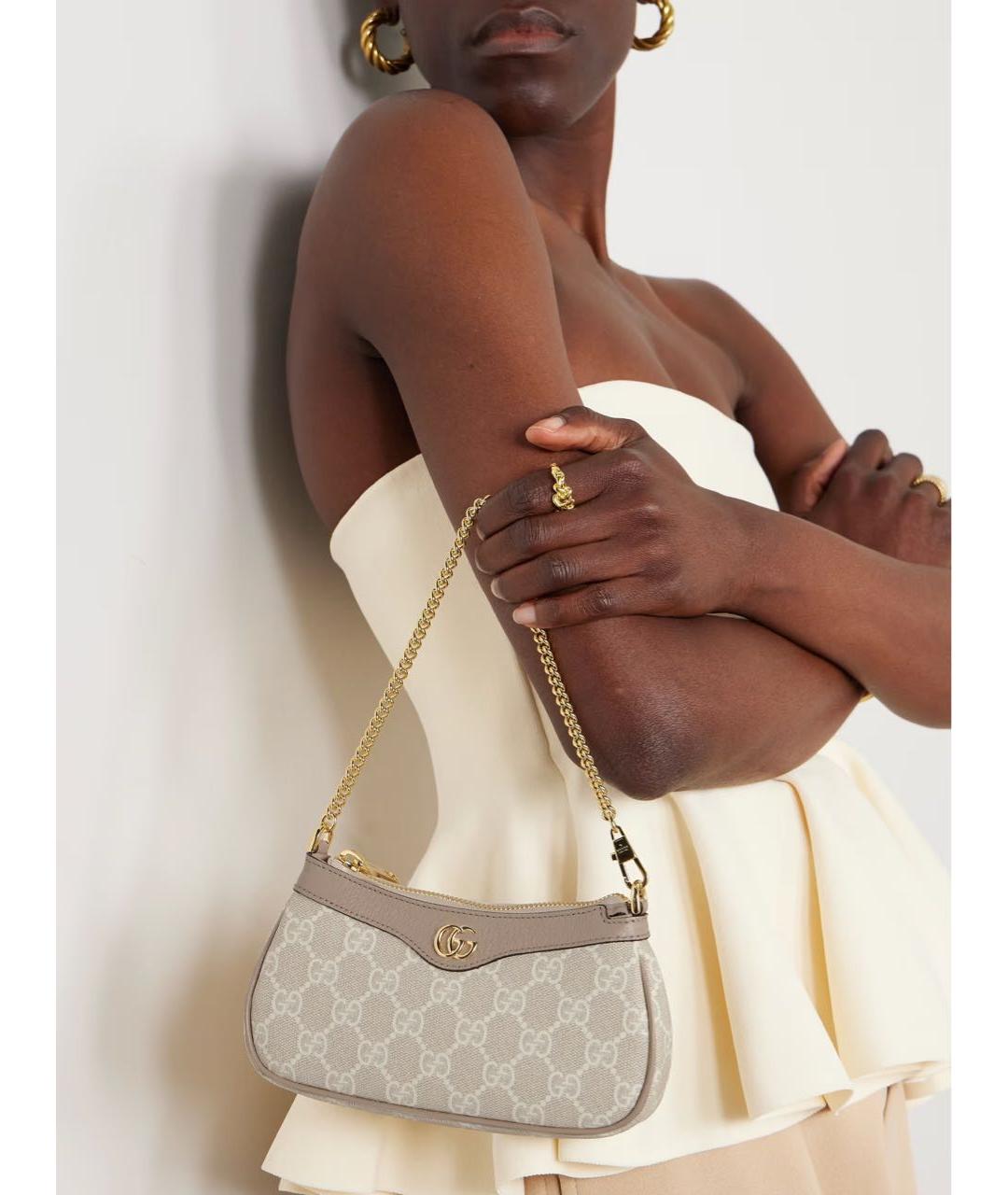 GUCCI Бежевая сумка с короткими ручками, фото 7