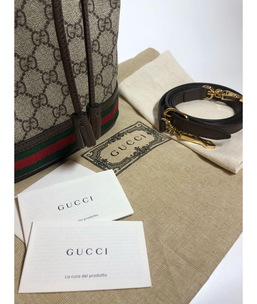 GUCCI Бежевая сумка с короткими ручками, фото 6