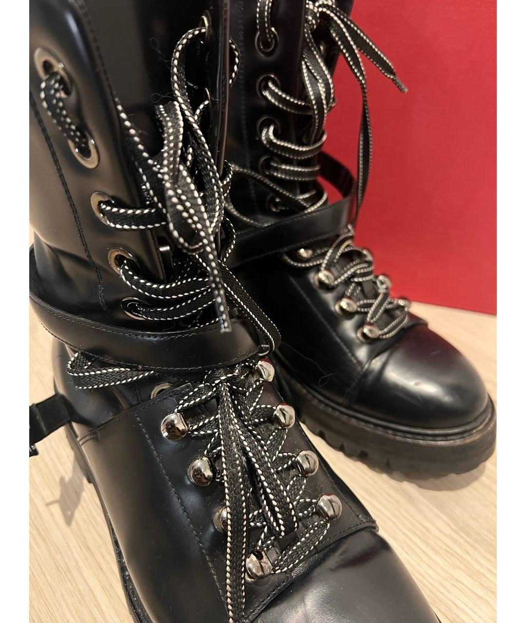VALENTINO Черные кожаные ботинки, фото 6
