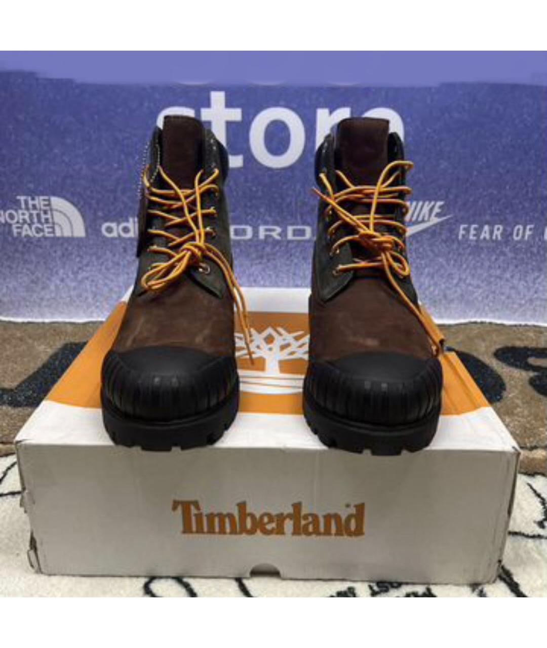 TIMBERLAND Коричневые резиновые высокие ботинки, фото 7