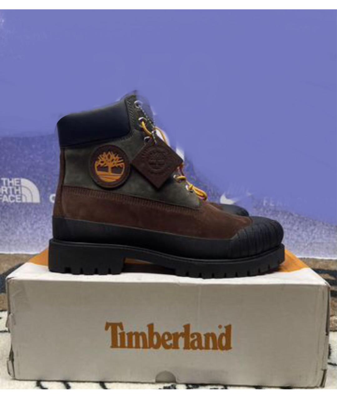 TIMBERLAND Коричневые резиновые высокие ботинки, фото 5