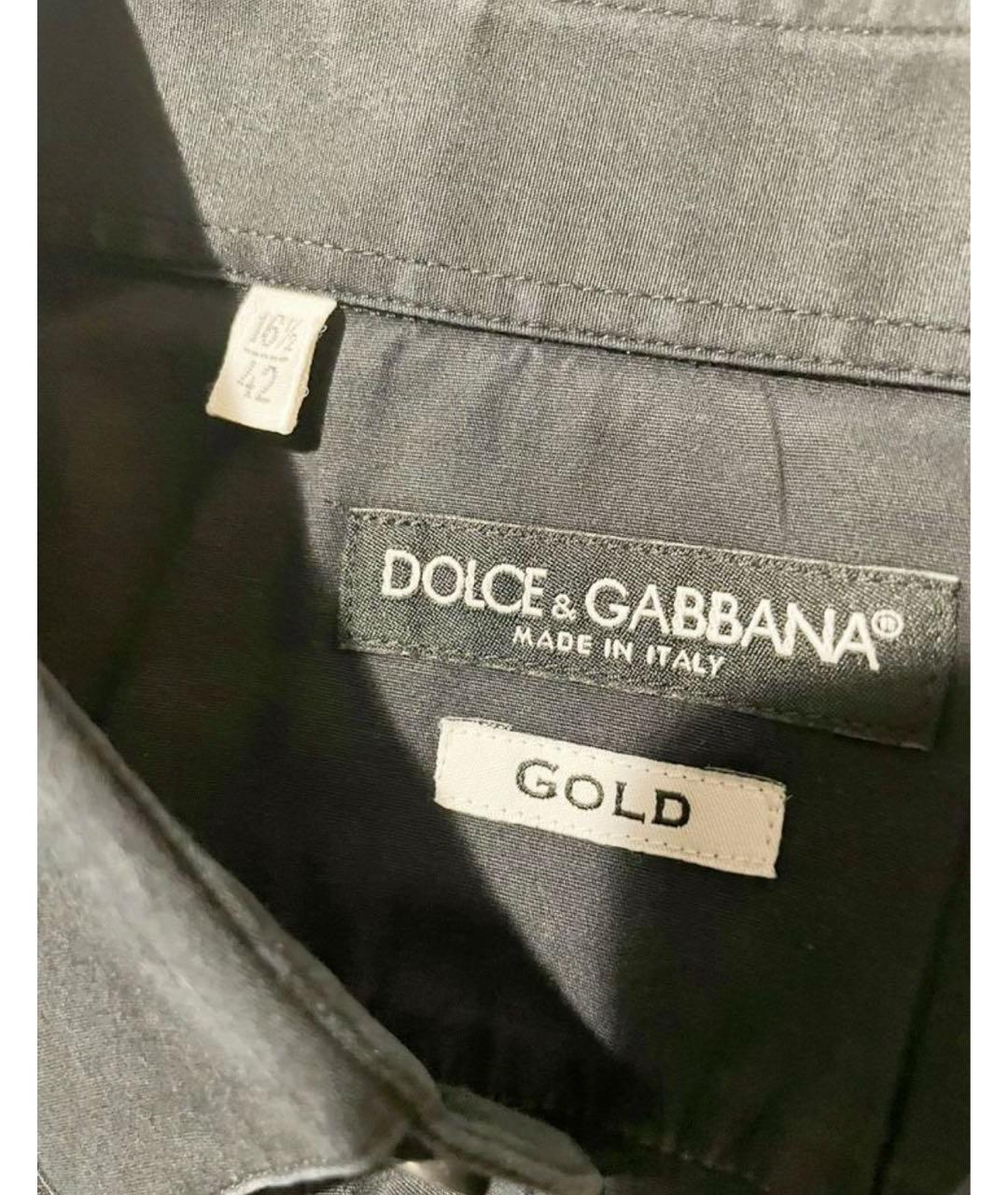 DOLCE&GABBANA Черная хлопковая кэжуал рубашка, фото 3