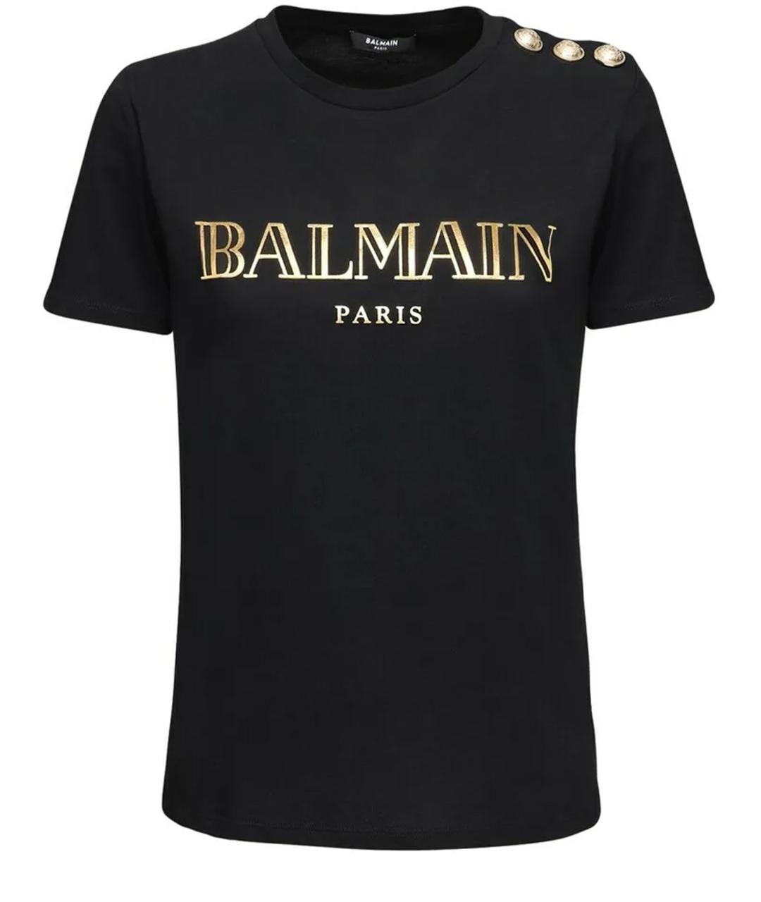 BALMAIN Темно-синяя хлопковая футболка, фото 1