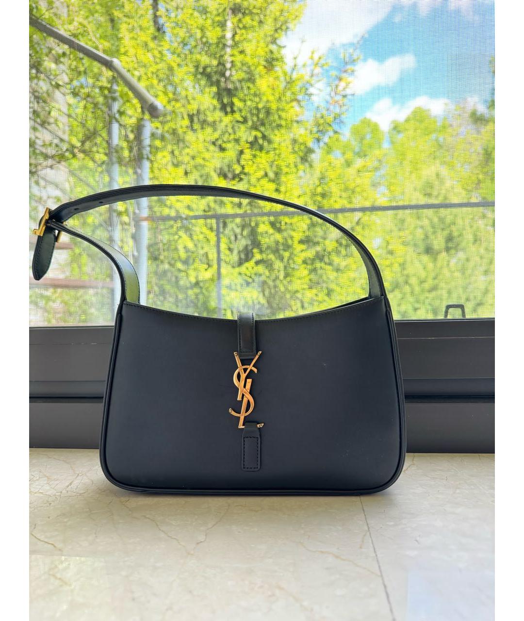 SAINT LAURENT Черная кожаная сумка через плечо, фото 8