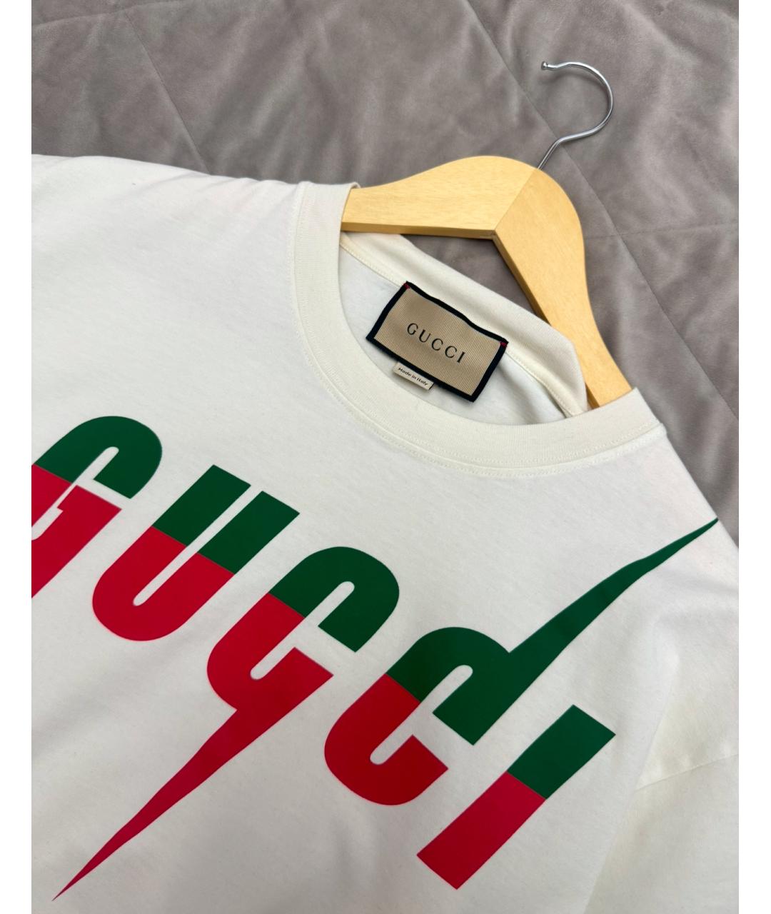 GUCCI Белая хлопковая футболка, фото 3