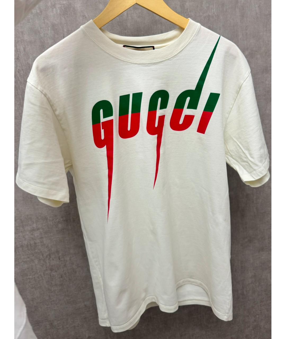 GUCCI Белая хлопковая футболка, фото 5