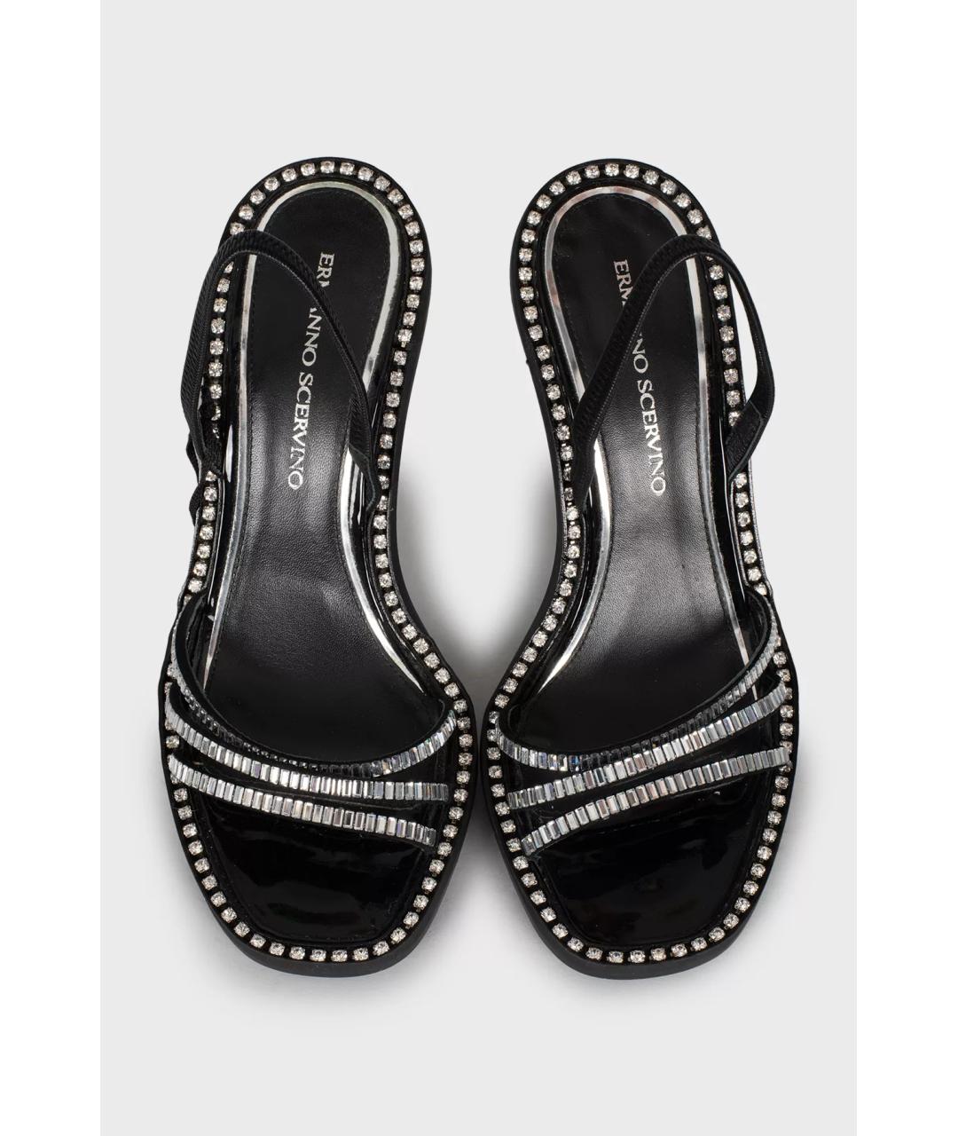 ERMANNO SCERVINO Черные кожаные босоножки, фото 2