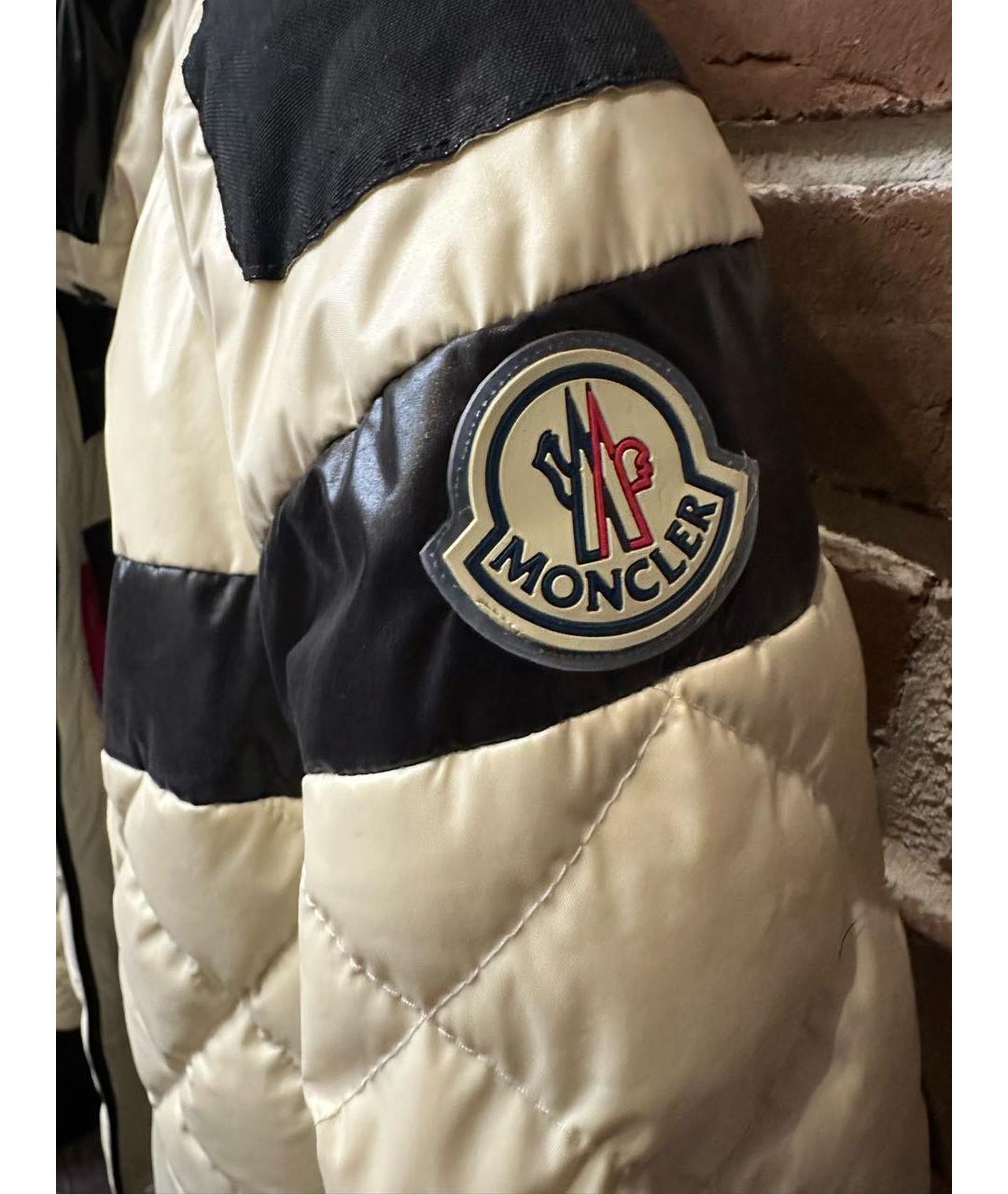 MONCLER Бежевая полиамидовая куртка, фото 4