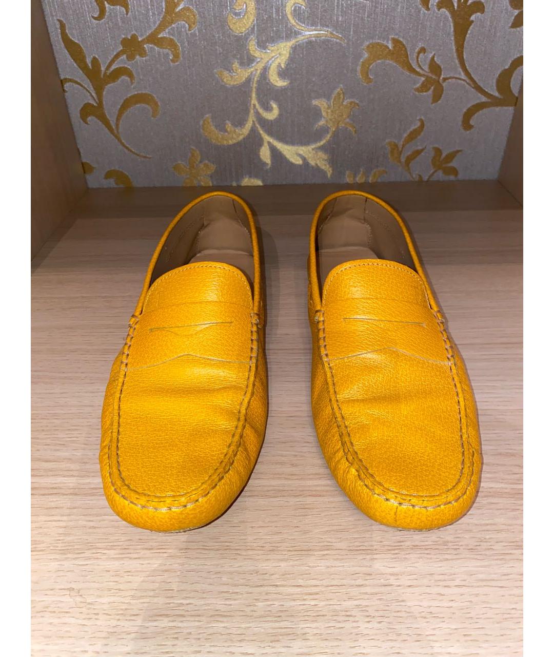 TOD'S Горчичные кожаные мокасины, фото 2