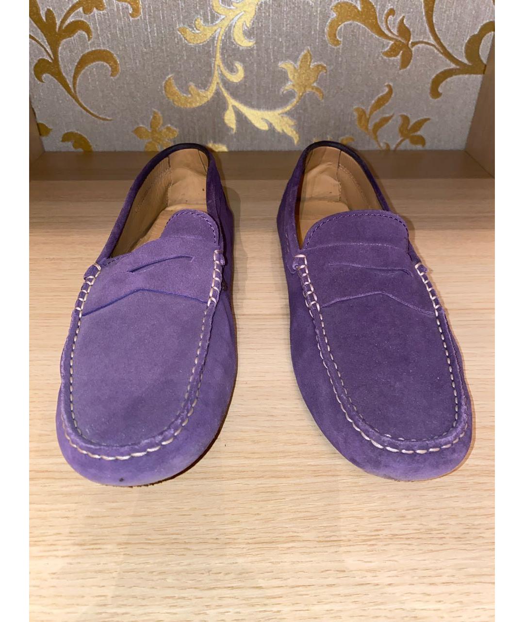 TOD'S Фиолетовые замшевые мокасины, фото 2