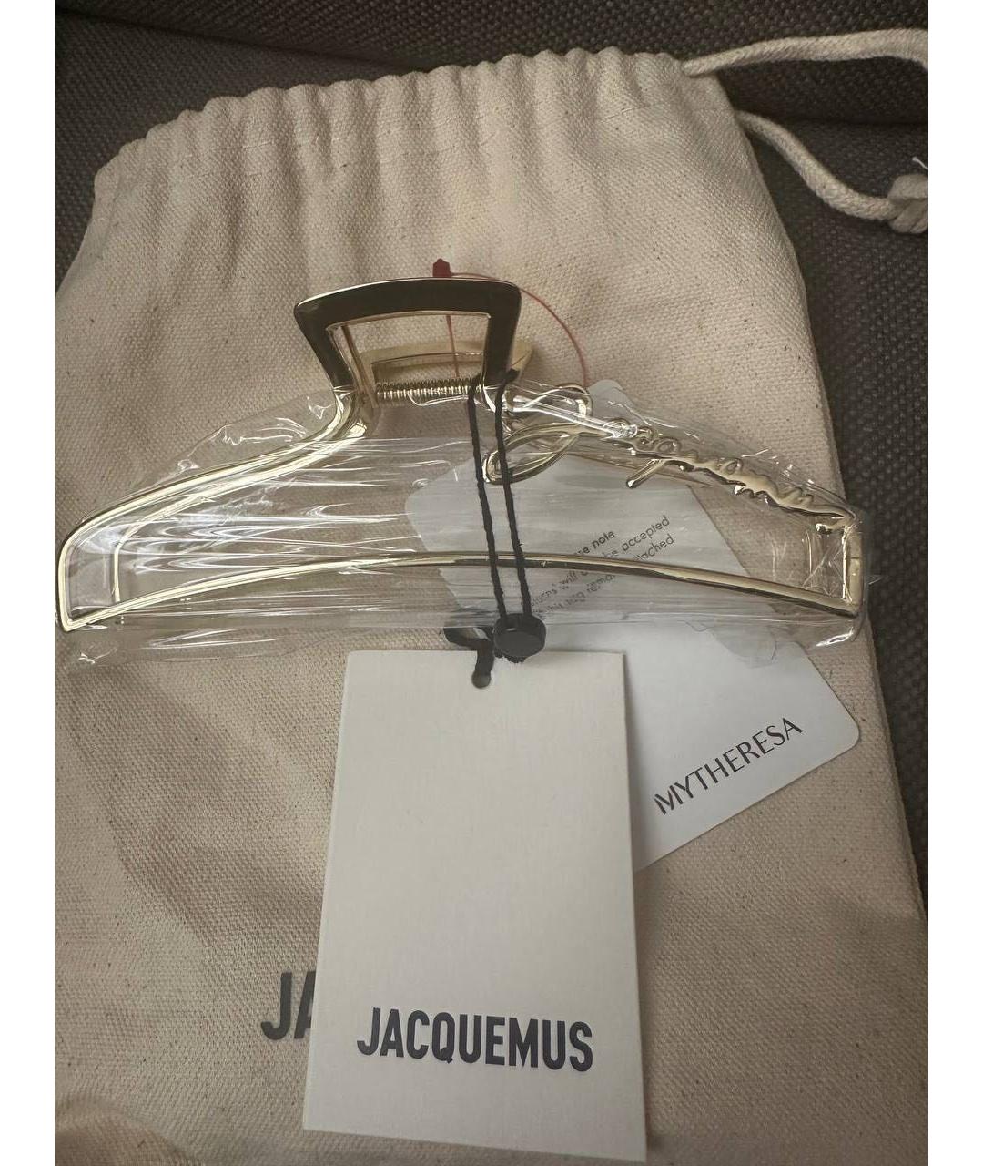 JACQUEMUS Золотая заколка, фото 2