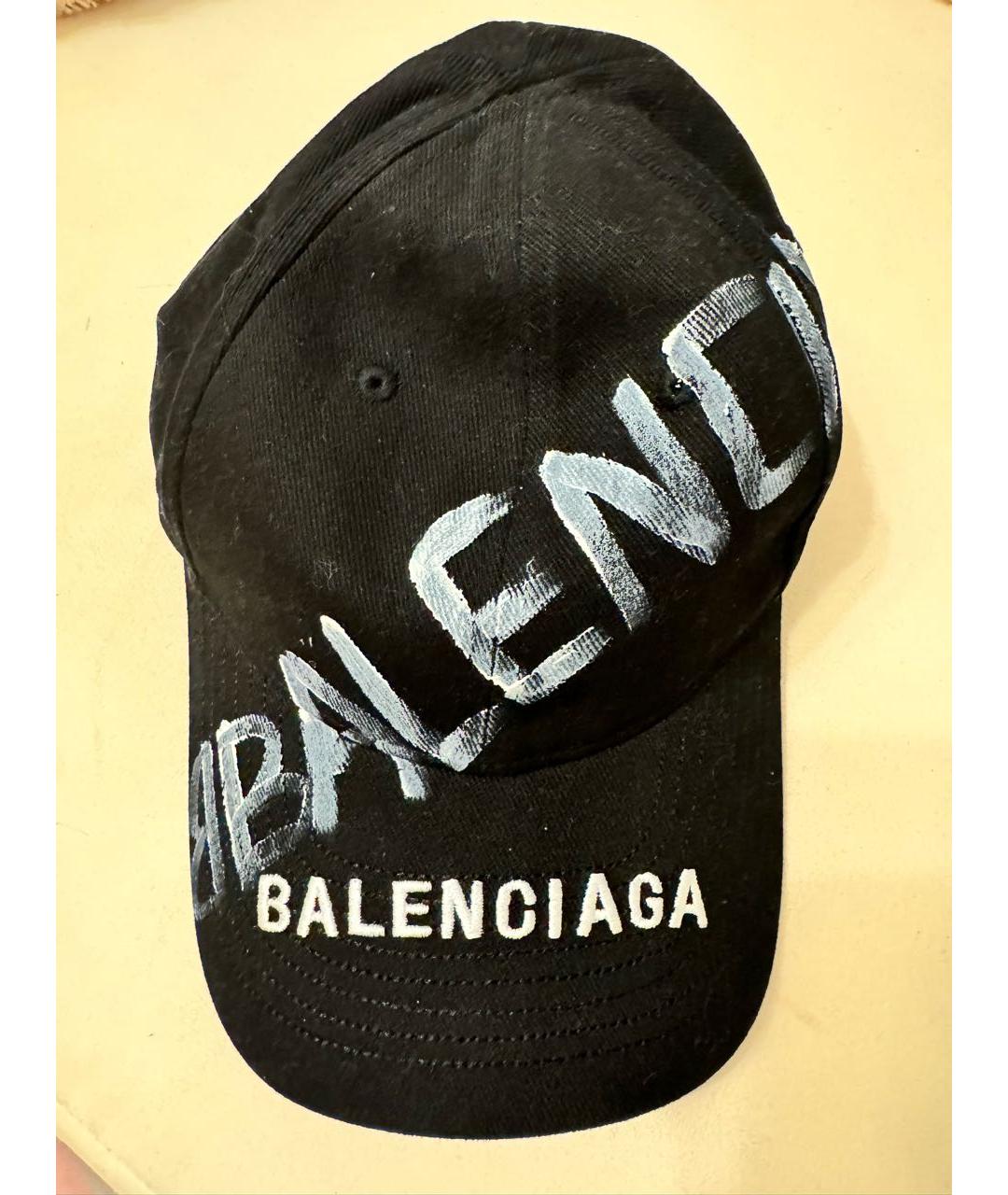 BALENCIAGA Черная хлопковая кепка, фото 4