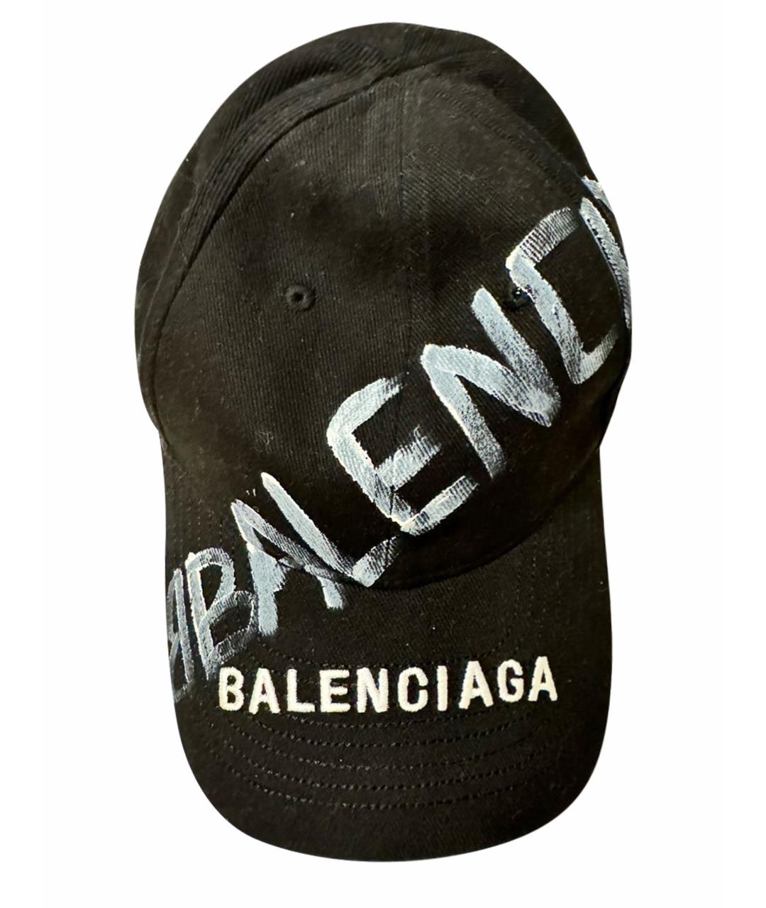 BALENCIAGA Черная хлопковая кепка, фото 1