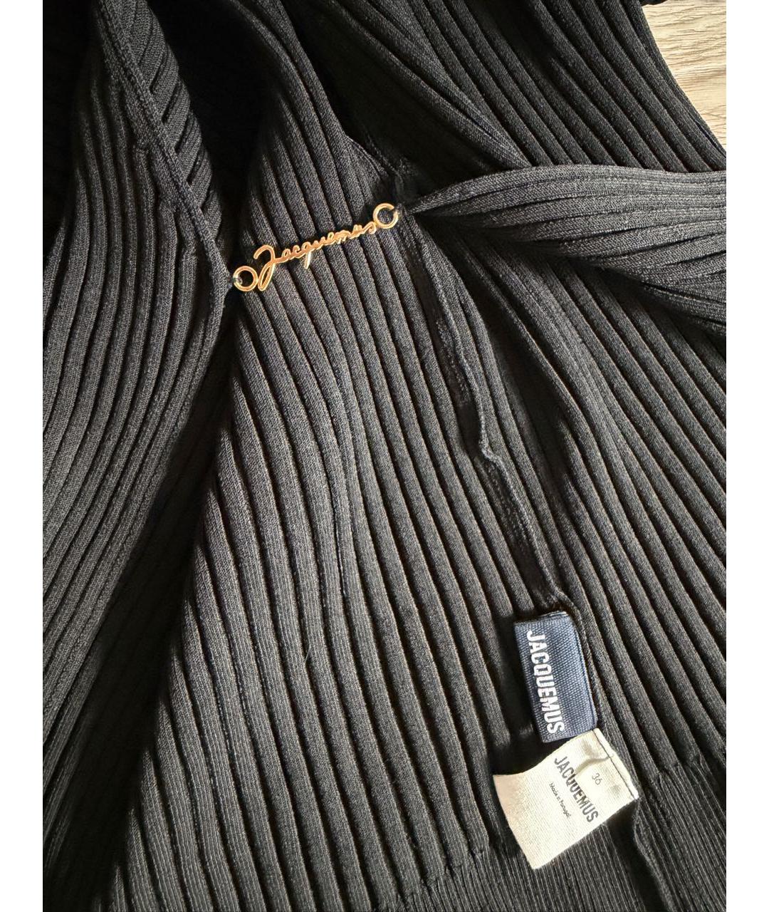 JACQUEMUS Черный вискозный кардиган, фото 3