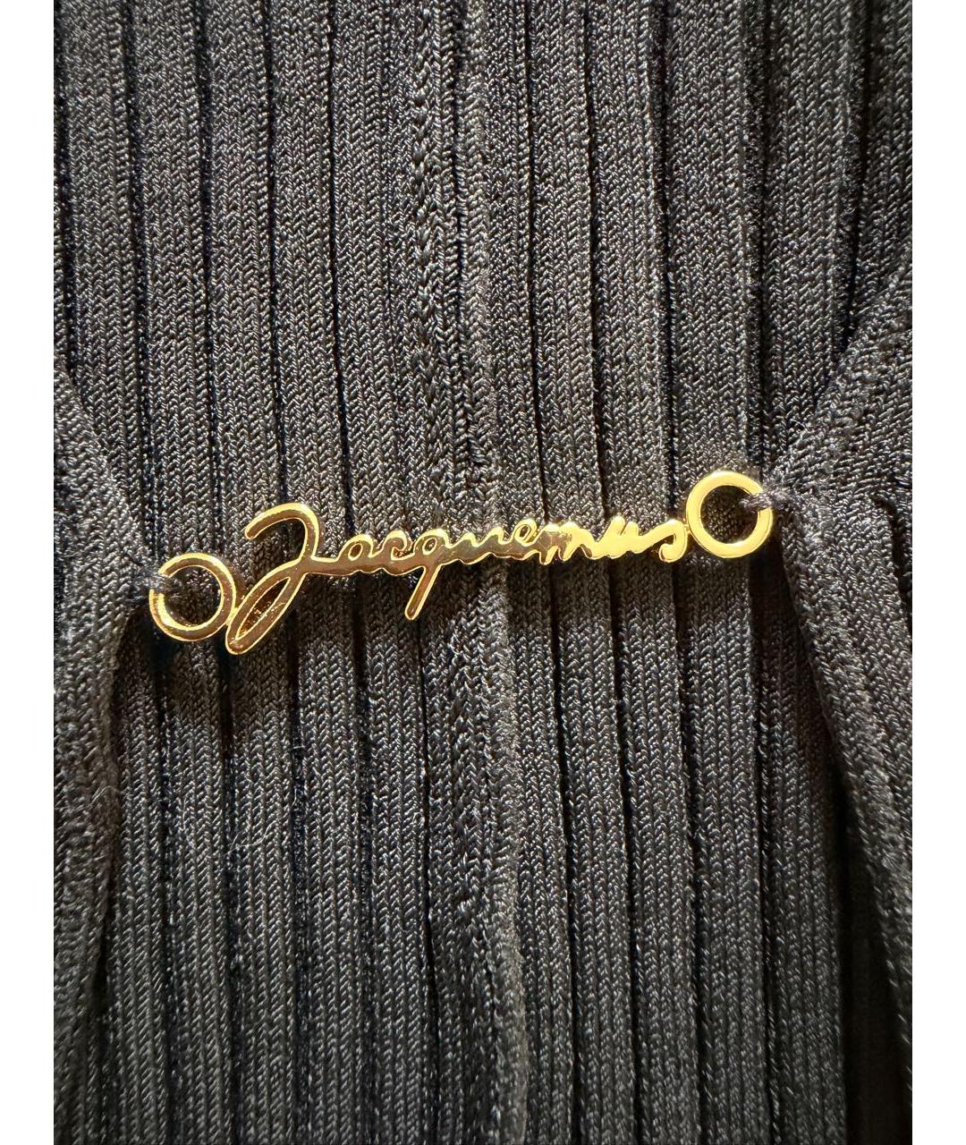 JACQUEMUS Черный вискозный кардиган, фото 4