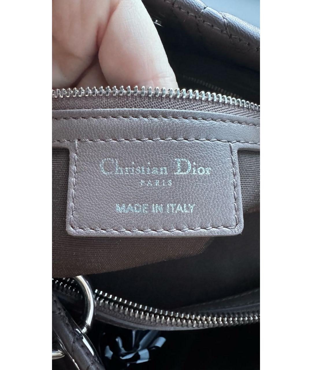 CHRISTIAN DIOR Коричневая кожаная сумка с короткими ручками, фото 5