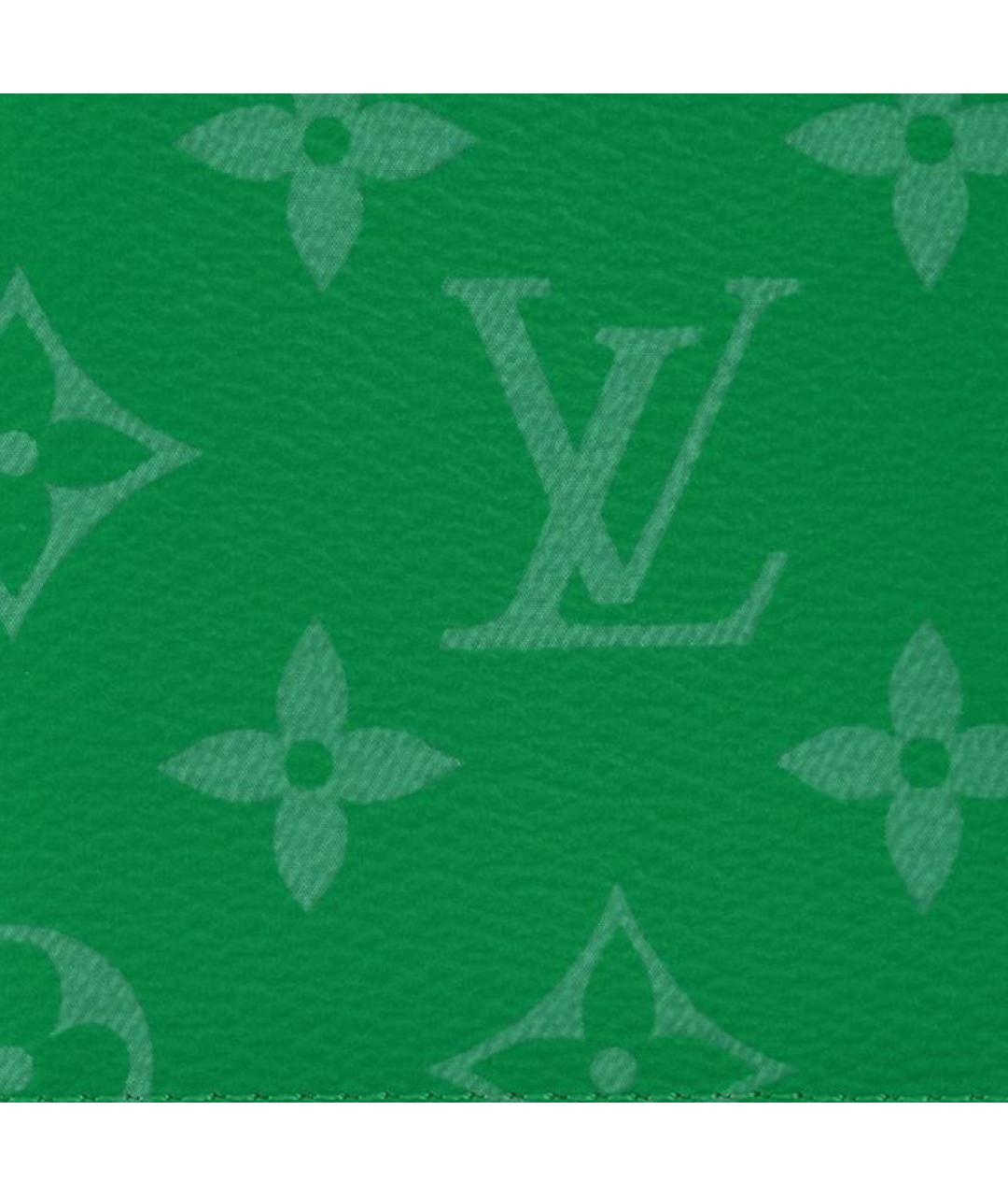 LOUIS VUITTON Зеленый кожаный кардхолдер, фото 5
