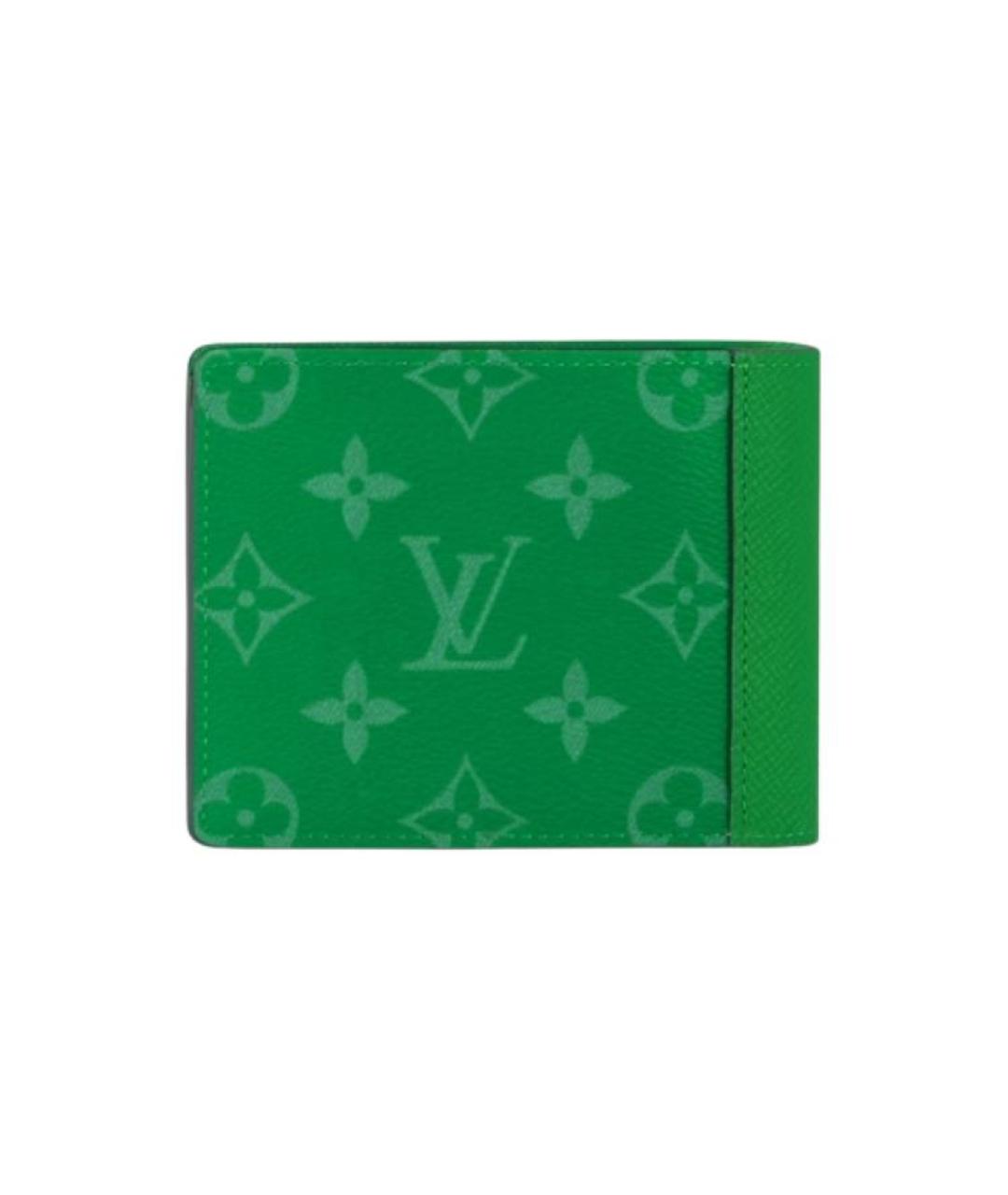 LOUIS VUITTON Зеленый кожаный кардхолдер, фото 3