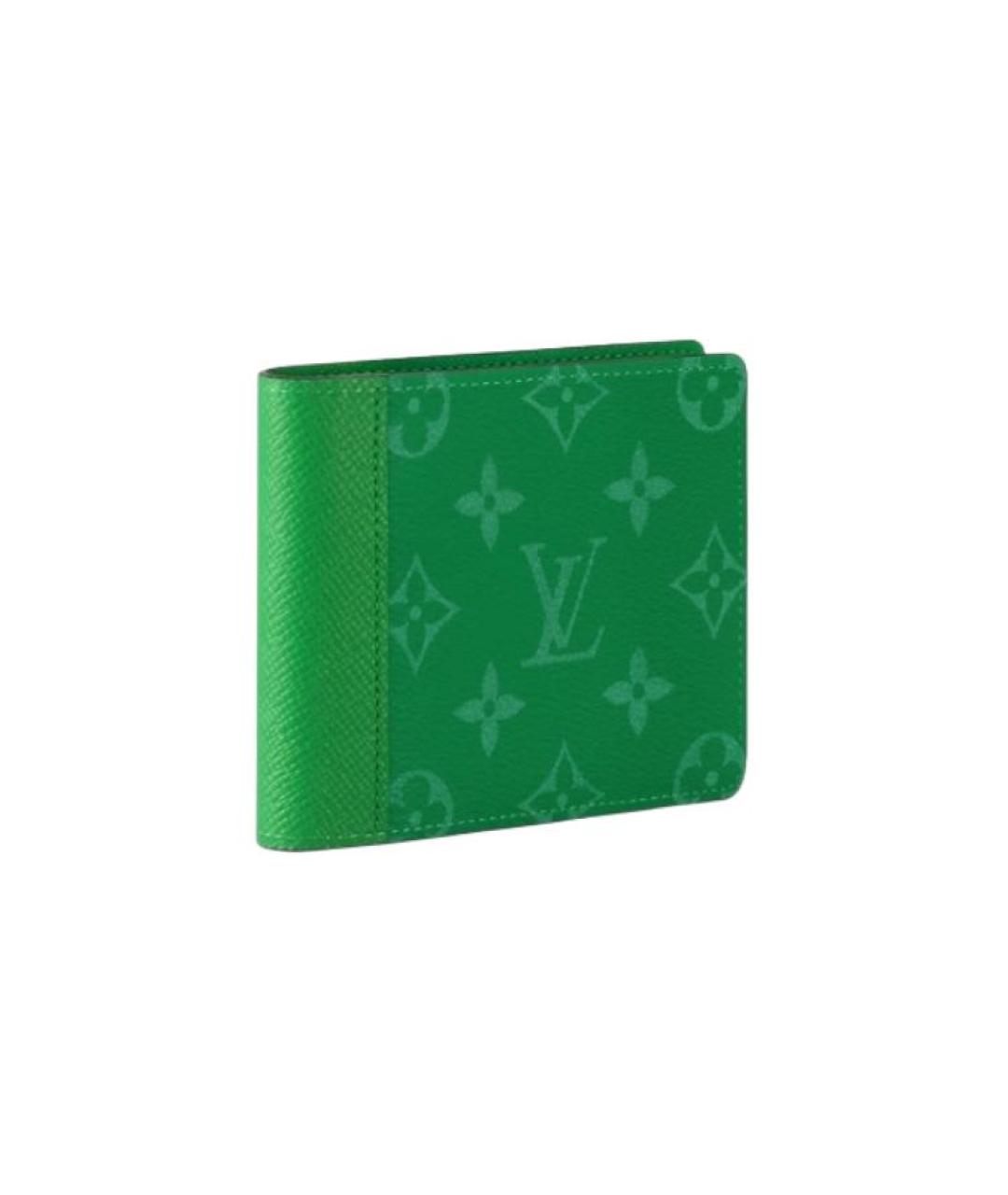 LOUIS VUITTON Зеленый кожаный кардхолдер, фото 2