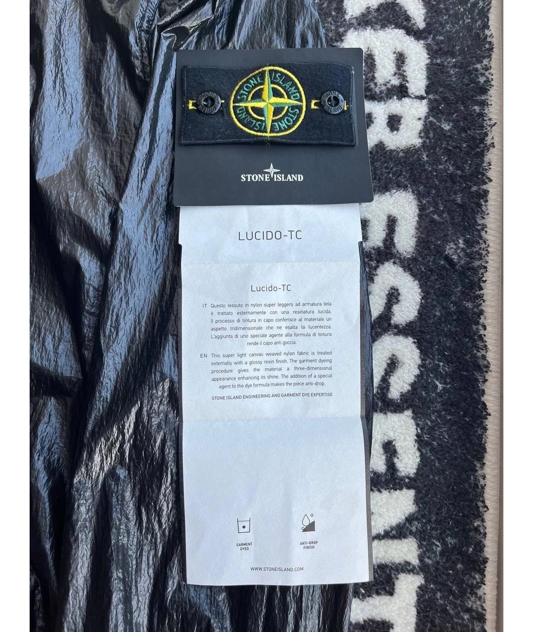 STONE ISLAND Черная полиуретановая куртка, фото 4