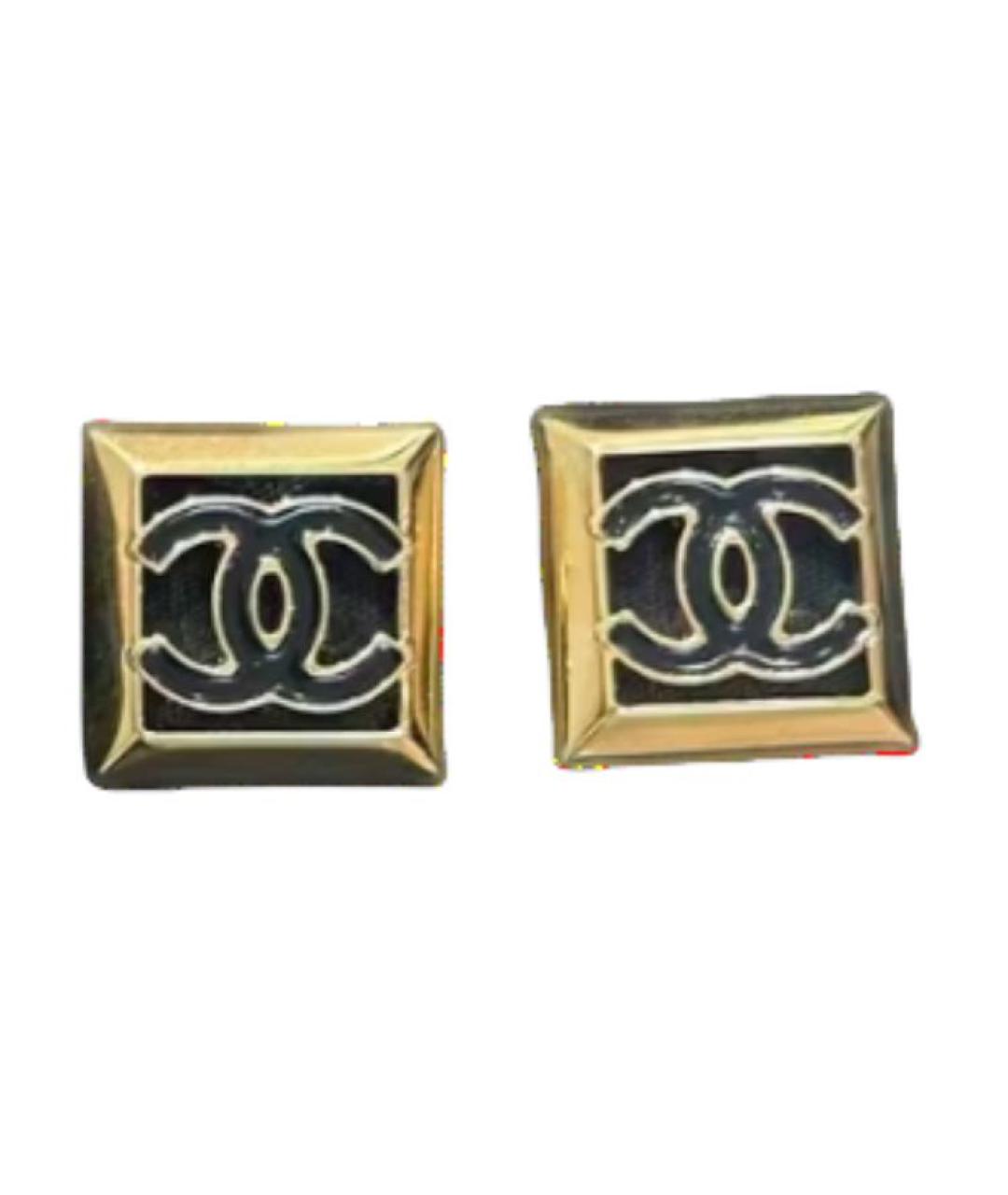 CHANEL Золотые металлические серьги, фото 2