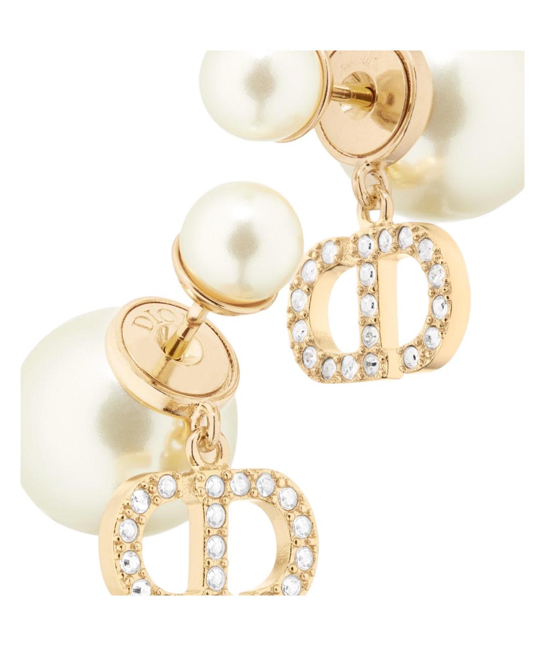 CHRISTIAN DIOR Золотые металлические серьги, фото 3