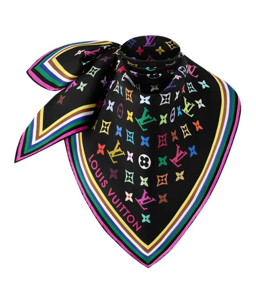 LOUIS VUITTON Мульти шелковый шарф, фото 2