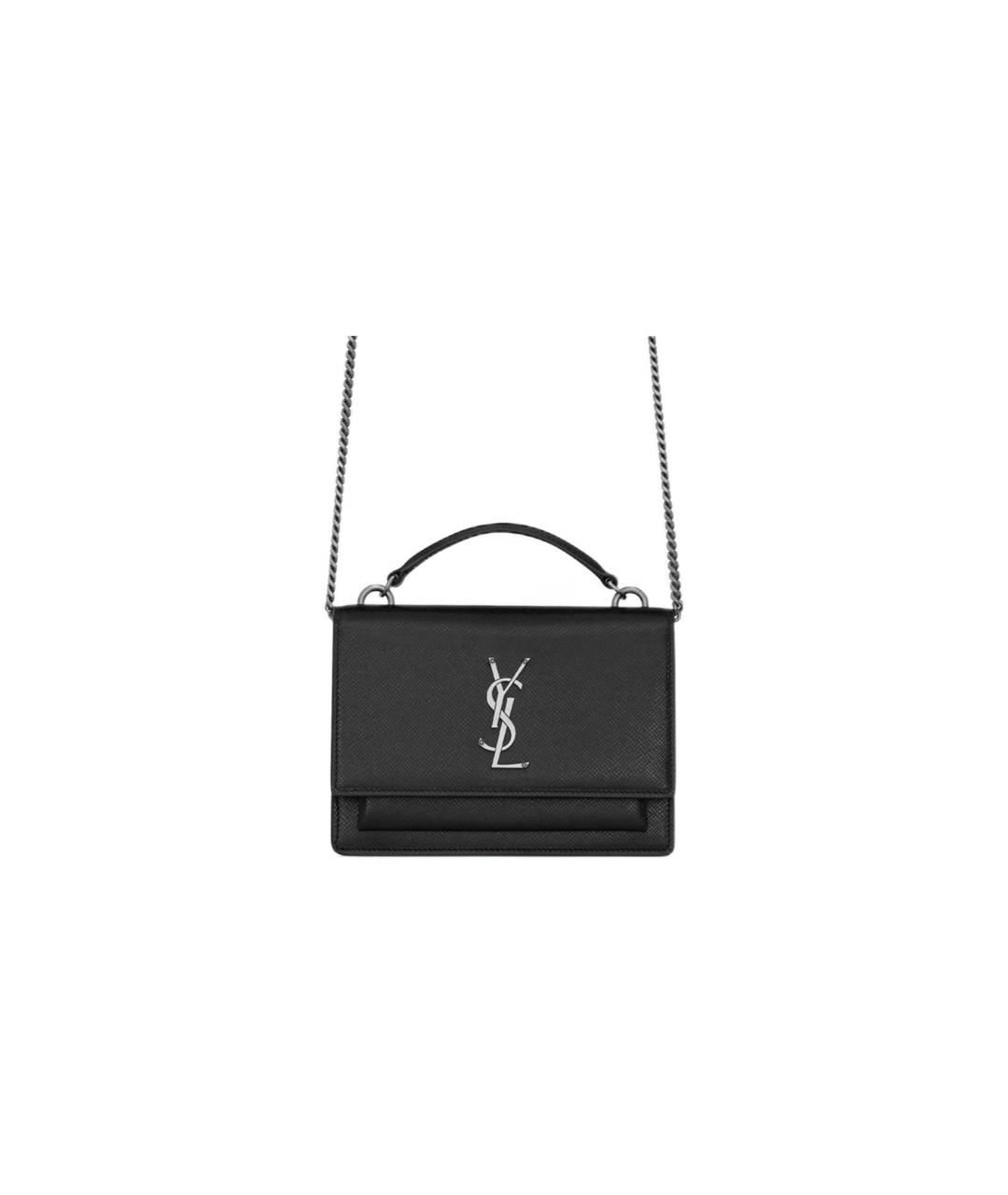 SAINT LAURENT Черный кожаный кошелек, фото 1