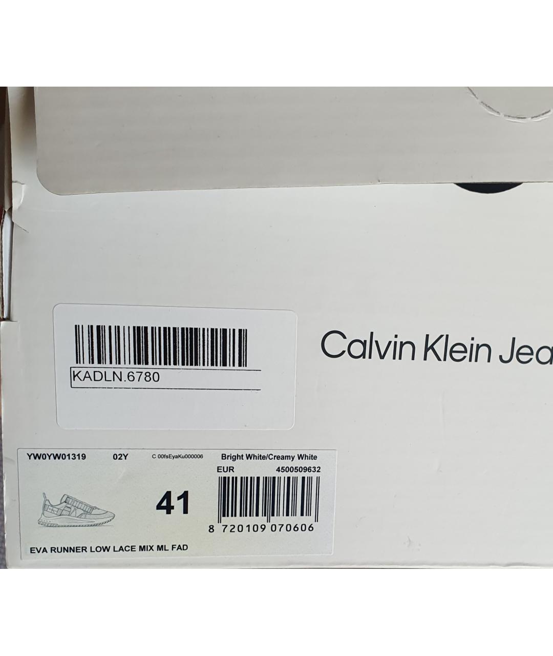 CALVIN KLEIN JEANS Белые текстильные кроссовки, фото 9