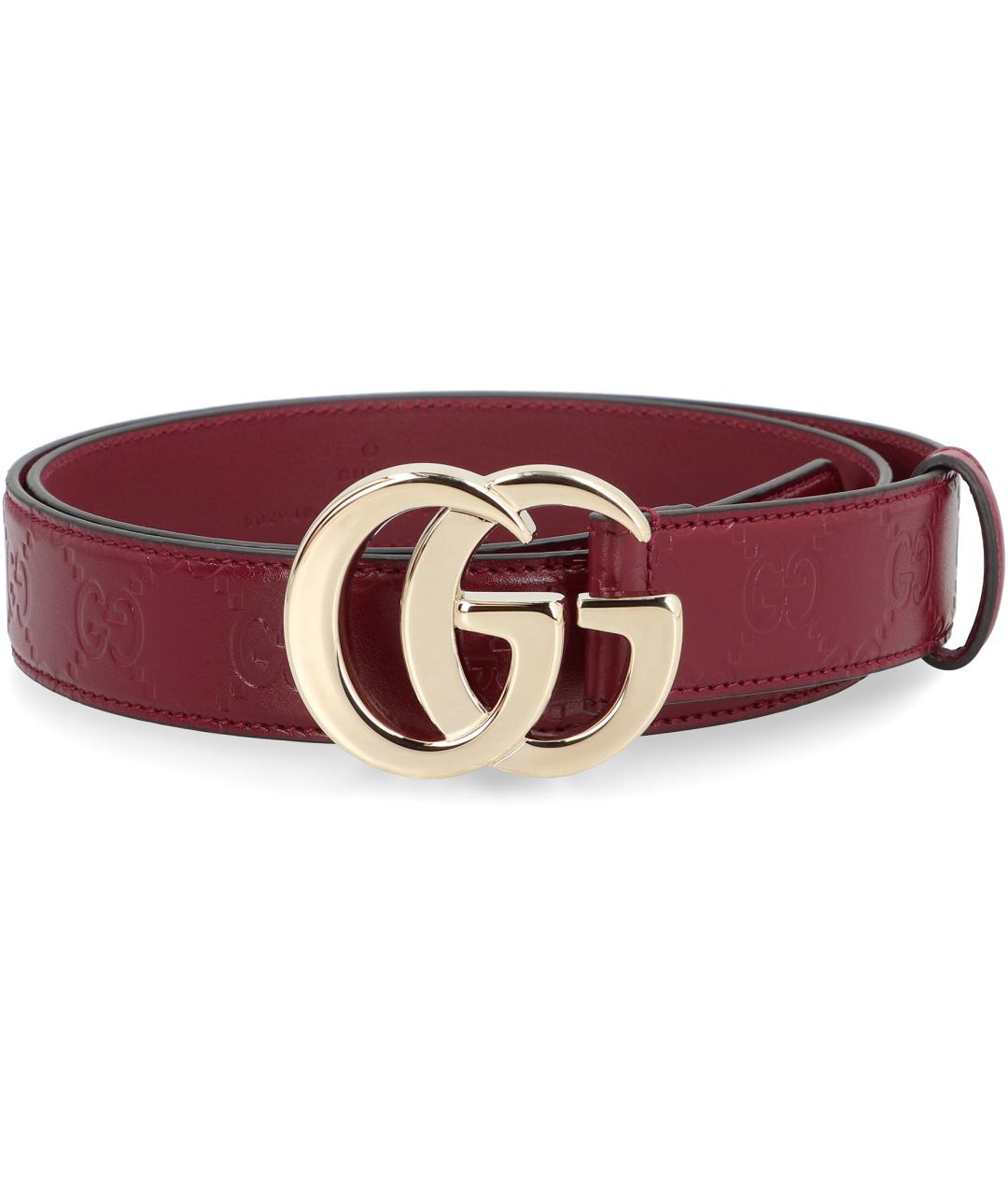 GUCCI Бордовый кожаный ремень, фото 2